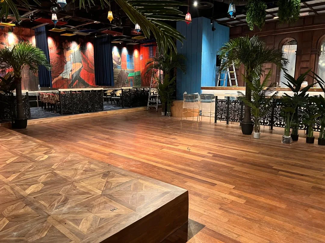 La Boca Cafe, Mandarin Oriental KLCC — walnut design parquet, original project photograph 1