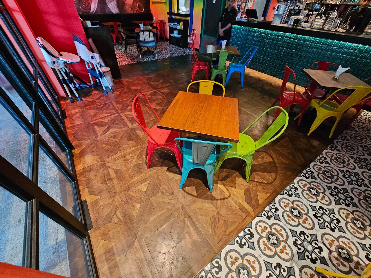La Boca Cafe, Pavilion Damansara — walnut design parquet, original project photograph 3