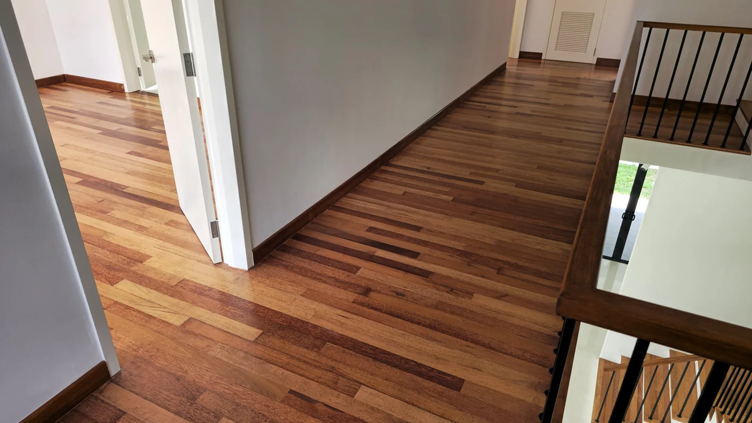Polofield — solid merbau flooring, original project photograph 1