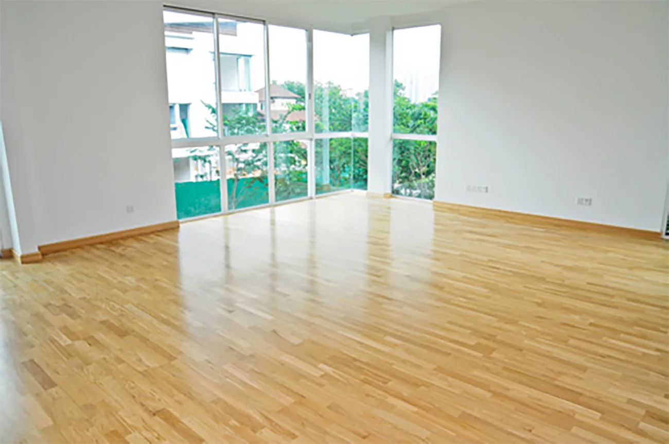 Pool Villa, Tropicana Indah — three-strip engineered white oak · natural, original project photograph 1