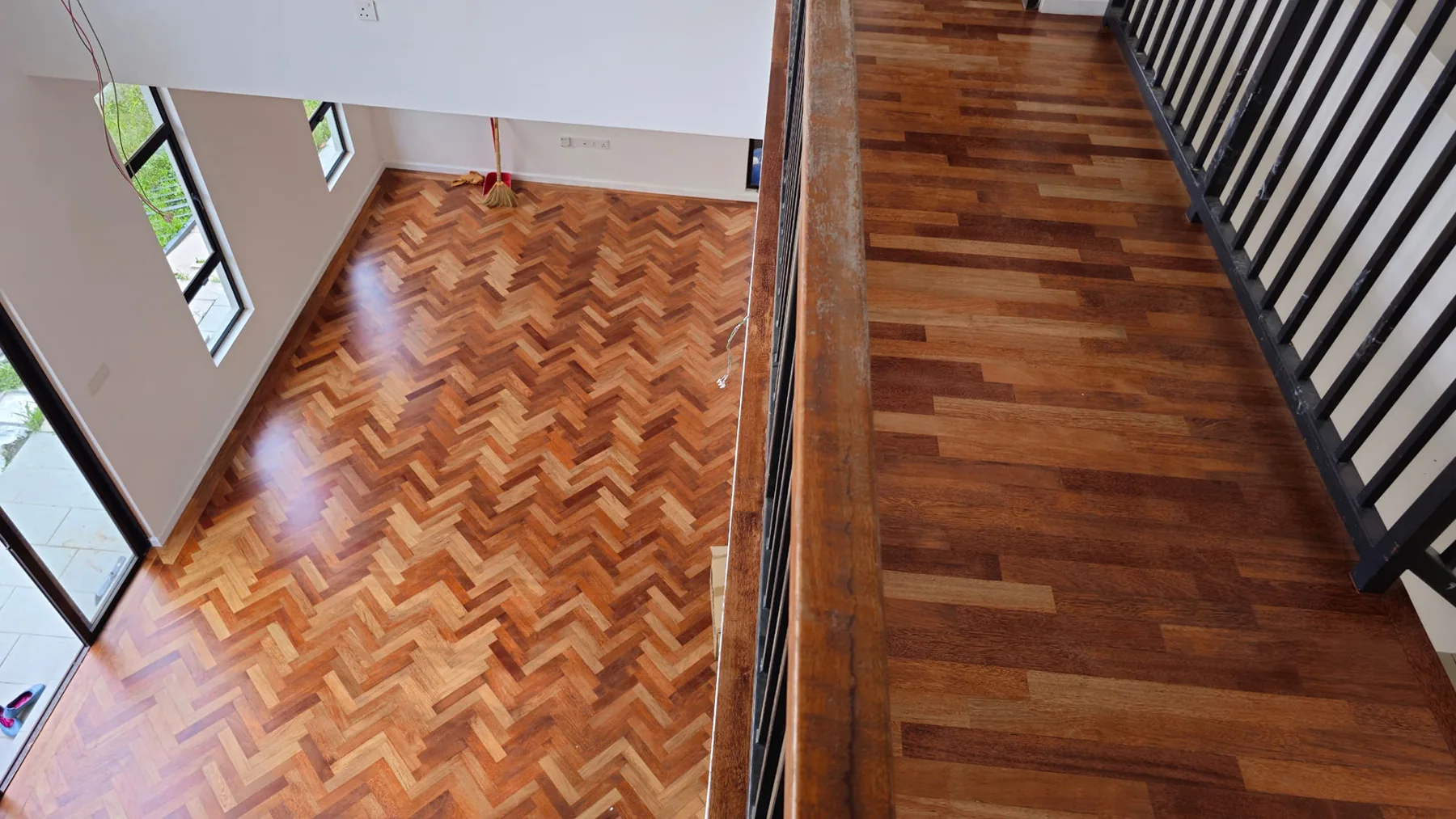 Private Residence at Ecohill — solid merbau · herringbone, original project photograph 3