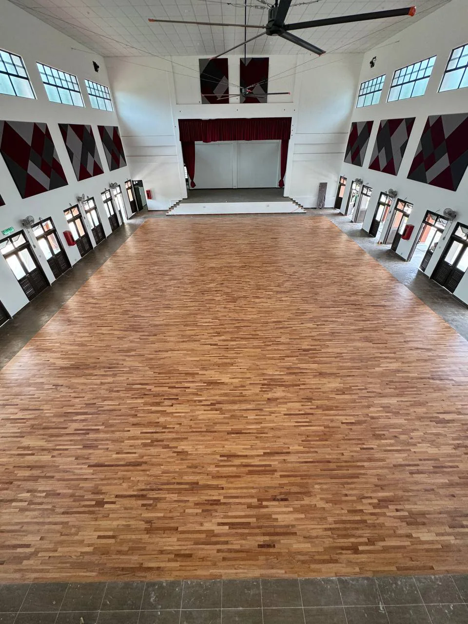 Sports Flooring at Ayer Keroh — solid merbau sports flooring, original project photograph 1