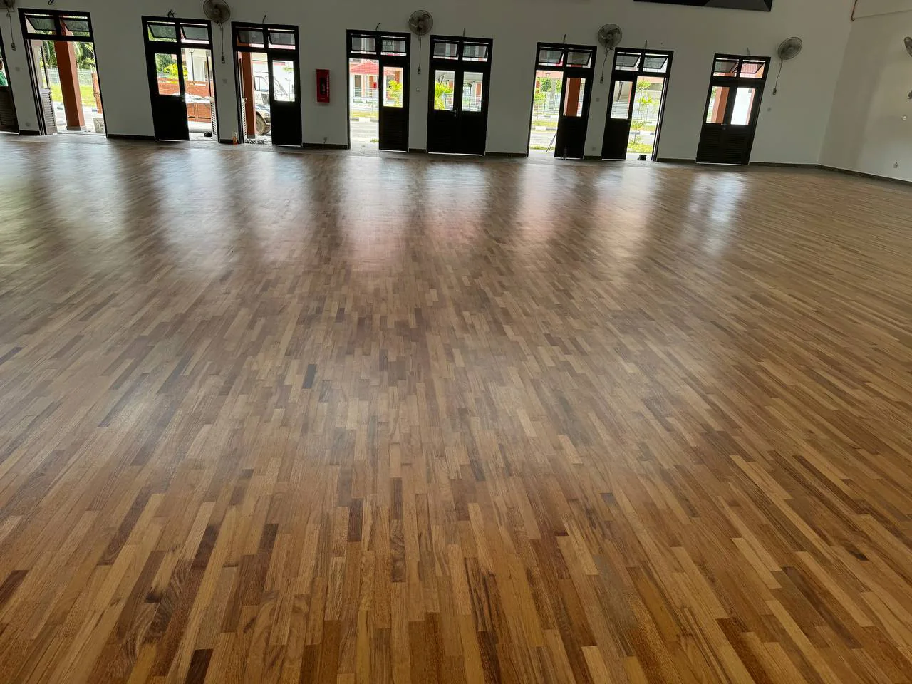 Sports Flooring at Ayer Keroh — solid merbau sports flooring, original project photograph 3